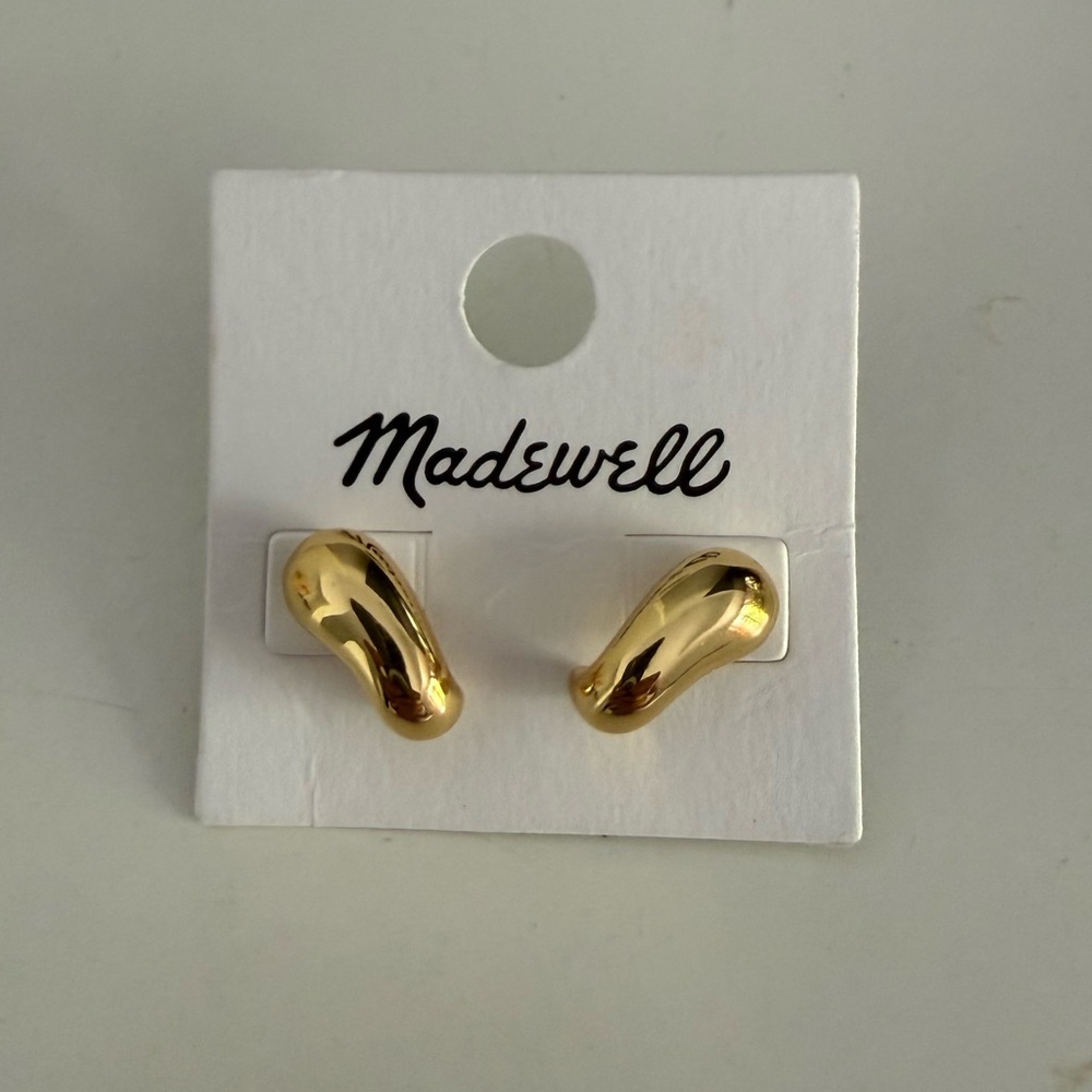 NWT Madewell Shiny Gold Abstract Earrings